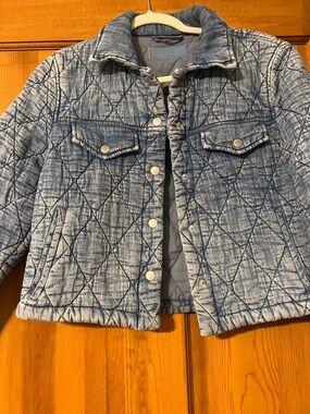 Blank NYC Quilted Denim-Look Jacket - Light Blue